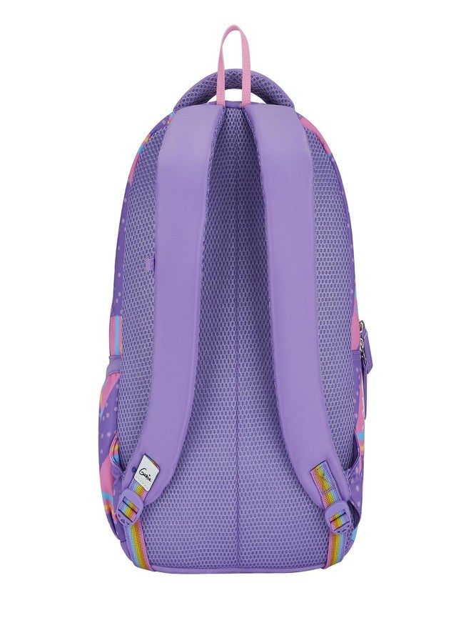 جيني حقيبة ظهر مدرسية جيني فان بوب للبنات | 15 بوصة - 20 لترًا بثلاثة أقسام، خفيفة الوزن مع أكتاف مبطنة | مثالية للكتب، زجاجات المياه، الأدوات المكتبية، علبة الغداء، والأغراض الأساسية - بنفسجي - Image 2